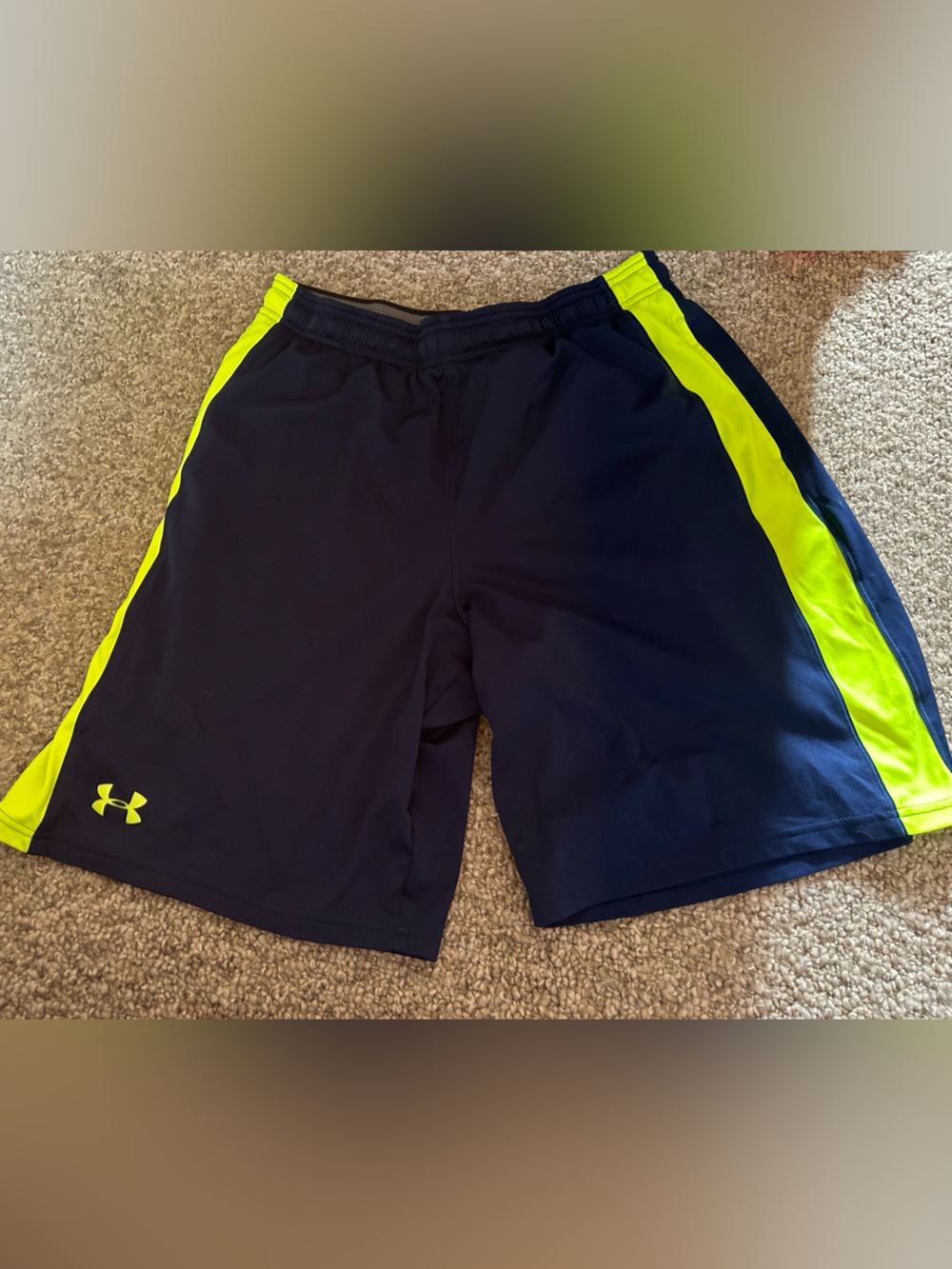 Under Armour Men’s Navy & Neon Yellow Performance Shorts